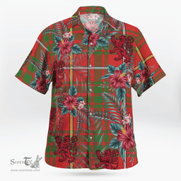 Scottish Clan Carruthers Tartan Scottish Lion Hawaiian Shirt | Tartan Plaid Shirt Scottish Plaid Tartan Plaid - ScotsTee - scotstee.com