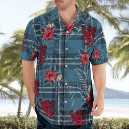 Scottish Clan Earl of St Andrews Tartan Scottish Lion Hawaiian Shirt | Tartan Plaid Shirt Scottish Plaid Tartan Plaid - ScotsTee - scotstee.com