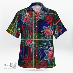 Scottish Clan Muir Tartan Scottish Lion Hawaiian Shirt | Tartan Plaid Shirt Scottish Plaid Tartan Plaid - ScotsTee - scotstee.com