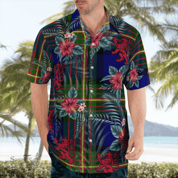 Scottish Clan Muir Tartan Scottish Lion Hawaiian Shirt | Tartan Plaid Shirt Scottish Plaid Tartan Plaid - ScotsTee - scotstee.com