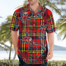 Scottish Clan Hepburn Tartan Scottish Lion Hawaiian Shirt | Tartan Plaid Shirt Scottish Plaid Tartan Plaid - ScotsTee - scotstee.com