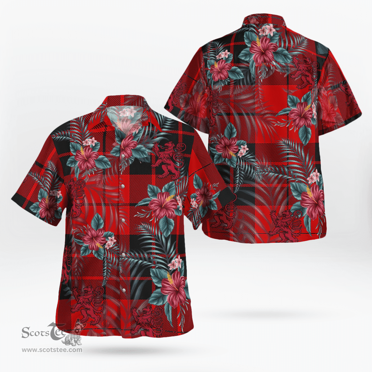 Scottish Clan MacLeod of Raasay Tartan Scottish Lion Hawaiian Shirt | Tartan Plaid Shirt Scottish Plaid Tartan Plaid - ScotsTee - scotstee.com
