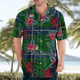 Scottish Clan Henderson Modern Tartan Scottish Lion Hawaiian Shirt | Tartan Plaid Shirt Scottish Plaid Tartan Plaid - ScotsTee - scotstee.com