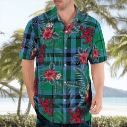 Scottish Clan Keith Ancient Tartan Scottish Lion Hawaiian Shirt | Tartan Plaid Shirt Scottish Plaid Tartan Plaid - ScotsTee - scotstee.com