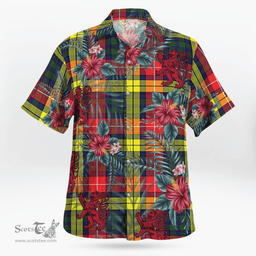 Scottish Clan Buchanan Modern Tartan Scottish Lion Hawaiian Shirt | Tartan Plaid Shirt Scottish Plaid Tartan Plaid - ScotsTee - scotstee.com