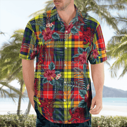 Scottish Clan Buchanan Modern Tartan Scottish Lion Hawaiian Shirt | Tartan Plaid Shirt Scottish Plaid Tartan Plaid - ScotsTee - scotstee.com