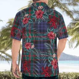Scottish Clan Fletcher of Dunans Tartan Scottish Lion Hawaiian Shirt | Tartan Plaid Shirt Scottish Plaid Tartan Plaid - ScotsTee - scotstee.com