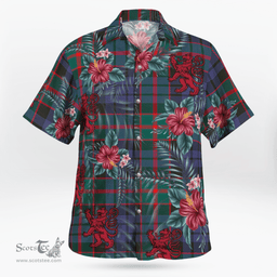 Scottish Clan Fletcher of Dunans Tartan Scottish Lion Hawaiian Shirt | Tartan Plaid Shirt Scottish Plaid Tartan Plaid - ScotsTee - scotstee.com