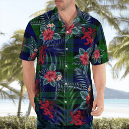 Scottish Clan Campbell Modern Tartan Scottish Lion Hawaiian Shirt | Tartan Plaid Shirt Scottish Plaid Tartan Plaid - ScotsTee - scotstee.com