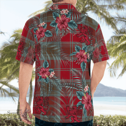 Scottish Clan Scottish Clan Lindsay Weathered Tartan Scottish Lion Hawaiian Shirt | Tartan Plaid Shirt Scottish Plaid Tartan Plaid - ScotsTee - scotstee.com