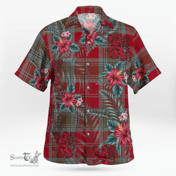 Scottish Clan Scottish Clan Lindsay Weathered Tartan Scottish Lion Hawaiian Shirt | Tartan Plaid Shirt Scottish Plaid Tartan Plaid - ScotsTee - scotstee.com