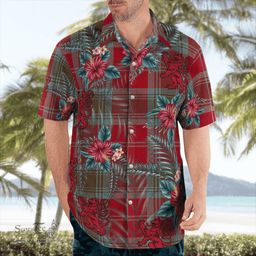 Scottish Clan Scottish Clan Lindsay Weathered Tartan Scottish Lion Hawaiian Shirt | Tartan Plaid Shirt Scottish Plaid Tartan Plaid - ScotsTee - scotstee.com
