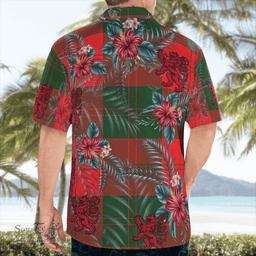 Scottish Clan Erskine Modern Tartan Scottish Lion Hawaiian Shirt | Tartan Plaid Shirt Scottish Plaid Tartan Plaid - ScotsTee - scotstee.com