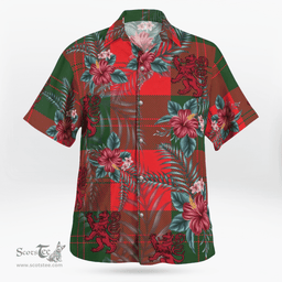 Scottish Clan Erskine Modern Tartan Scottish Lion Hawaiian Shirt | Tartan Plaid Shirt Scottish Plaid Tartan Plaid - ScotsTee - scotstee.com