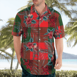 Scottish Clan Erskine Modern Tartan Scottish Lion Hawaiian Shirt | Tartan Plaid Shirt Scottish Plaid Tartan Plaid - ScotsTee - scotstee.com