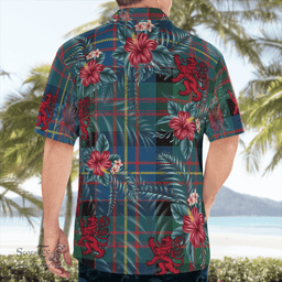 Scottish Clan Cameron of Erracht Ancient Tartan Scottish Lion Hawaiian Shirt | Tartan Plaid Shirt Scottish Plaid Tartan Plaid - ScotsTee - scotstee.com