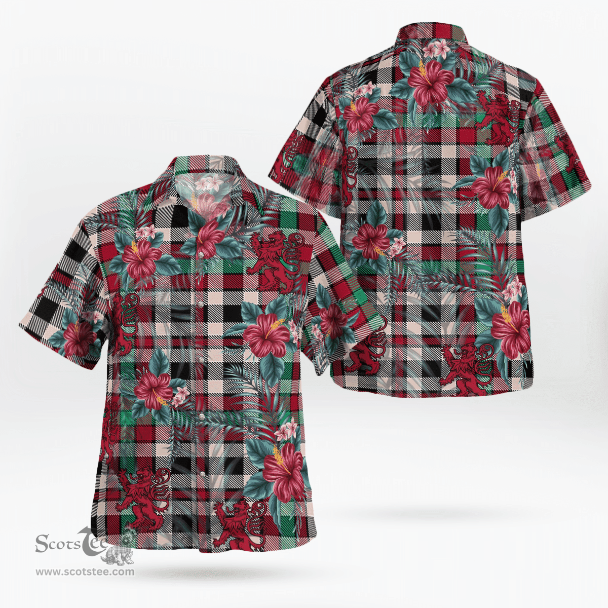 Scottish Clan Borthwick Dress Ancient Tartan Scottish Lion Hawaiian Shirt | Tartan Plaid Shirt Scottish Plaid Tartan Plaid - ScotsTee - scotstee.com