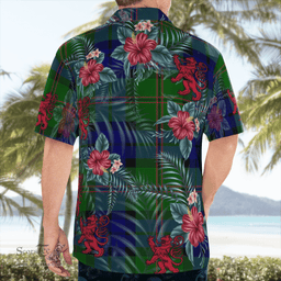 Scottish Clan Dundas Modern Tartan Scottish Lion Hawaiian Shirt | Tartan Plaid Shirt Scottish Plaid Tartan Plaid - ScotsTee - scotstee.com
