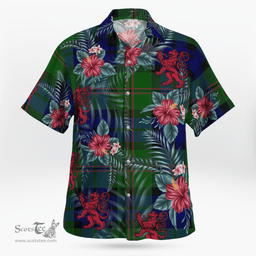 Scottish Clan Dundas Modern Tartan Scottish Lion Hawaiian Shirt | Tartan Plaid Shirt Scottish Plaid Tartan Plaid - ScotsTee - scotstee.com
