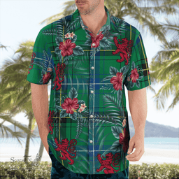 Scottish Clan Henderson Ancient Tartan Scottish Lion Hawaiian Shirt | Tartan Plaid Shirt Scottish Plaid Tartan Plaid - ScotsTee - scotstee.com