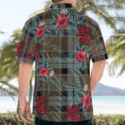 Scottish Clan Graham of Menteith Weathered Tartan Scottish Lion Hawaiian Shirt | Tartan Plaid Shirt Scottish Plaid Tartan Plaid - ScotsTee - scotstee.com
