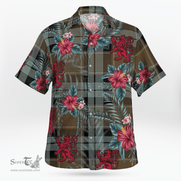 Scottish Clan Graham of Menteith Weathered Tartan Scottish Lion Hawaiian Shirt | Tartan Plaid Shirt Scottish Plaid Tartan Plaid - ScotsTee - scotstee.com