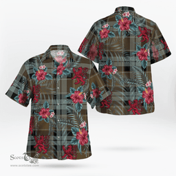Scottish Clan Graham of Menteith Weathered Tartan Scottish Lion Hawaiian Shirt | Tartan Plaid Shirt Scottish Plaid Tartan Plaid - ScotsTee - scotstee.com