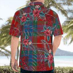 Scottish Clan Fraser Ancient Tartan Scottish Lion Hawaiian Shirt | Tartan Plaid Shirt Scottish Plaid Tartan Plaid - ScotsTee - scotstee.com