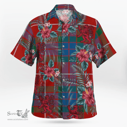 Scottish Clan Fraser Ancient Tartan Scottish Lion Hawaiian Shirt | Tartan Plaid Shirt Scottish Plaid Tartan Plaid - ScotsTee - scotstee.com