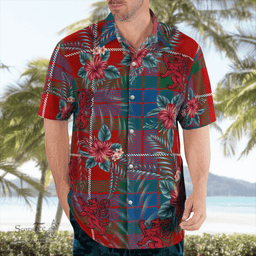 Scottish Clan Fraser Ancient Tartan Scottish Lion Hawaiian Shirt | Tartan Plaid Shirt Scottish Plaid Tartan Plaid - ScotsTee - scotstee.com