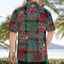 Scottish Clan Cumming Hunting Ancient Tartan Scottish Lion Hawaiian Shirt | Tartan Plaid Shirt Scottish Plaid Tartan Plaid - ScotsTee - scotstee.com