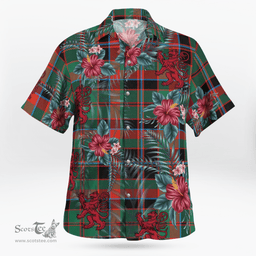 Scottish Clan Cumming Hunting Ancient Tartan Scottish Lion Hawaiian Shirt | Tartan Plaid Shirt Scottish Plaid Tartan Plaid - ScotsTee - scotstee.com