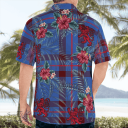 Scottish Clan Elliot Modern Tartan Scottish Lion Hawaiian Shirt | Tartan Plaid Shirt Scottish Plaid Tartan Plaid - ScotsTee - scotstee.com