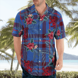 Scottish Clan Elliot Modern Tartan Scottish Lion Hawaiian Shirt | Tartan Plaid Shirt Scottish Plaid Tartan Plaid - ScotsTee - scotstee.com