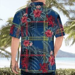 Scottish Clan Grewar Tartan Scottish Lion Hawaiian Shirt | Tartan Plaid Shirt Scottish Plaid Tartan Plaid - ScotsTee - scotstee.com