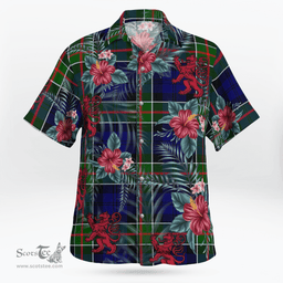 Scottish Clan Colquhoun Modern Tartan Scottish Lion Hawaiian Shirt | Tartan Plaid Shirt Scottish Plaid Tartan Plaid - ScotsTee - scotstee.com