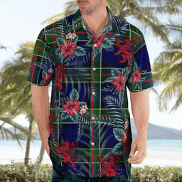 Scottish Clan Colquhoun Modern Tartan Scottish Lion Hawaiian Shirt | Tartan Plaid Shirt Scottish Plaid Tartan Plaid - ScotsTee - scotstee.com