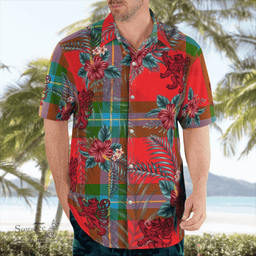 Scottish Clan MacLaine of Loch Buie Tartan Scottish Lion Hawaiian Shirt | Tartan Plaid Shirt Scottish Plaid Tartan Plaid - ScotsTee - scotstee.com