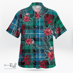 Scottish Clan Galbraith Ancient Tartan Scottish Lion Hawaiian Shirt | Tartan Plaid Shirt Scottish Plaid Tartan Plaid - ScotsTee - scotstee.com
