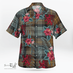 Scottish Clan Gordon Weathered Tartan Scottish Lion Hawaiian Shirt | Tartan Plaid Shirt Scottish Plaid Tartan Plaid - ScotsTee - scotstee.com