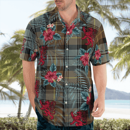 Scottish Clan Gordon Weathered Tartan Scottish Lion Hawaiian Shirt | Tartan Plaid Shirt Scottish Plaid Tartan Plaid - ScotsTee - scotstee.com
