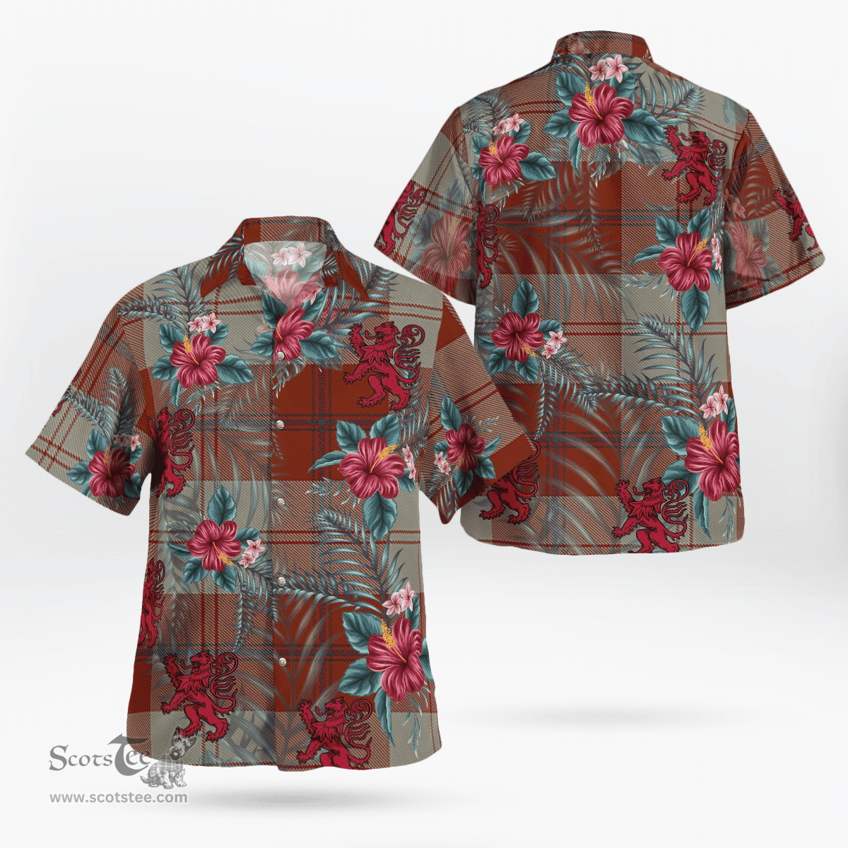 Scottish Clan Davidson Dress Dancers Tartan Scottish Lion Hawaiian Shirt | Tartan Plaid Shirt Scottish Plaid Tartan Plaid - ScotsTee - scotstee.com