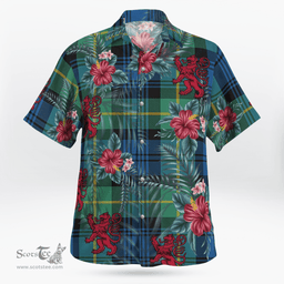 Scottish Clan Gordon Ancient Tartan Scottish Lion Hawaiian Shirt | Tartan Plaid Shirt Scottish Plaid Tartan Plaid - ScotsTee - scotstee.com