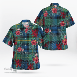Scottish Clan Gordon Ancient Tartan Scottish Lion Hawaiian Shirt | Tartan Plaid Shirt Scottish Plaid Tartan Plaid - ScotsTee - scotstee.com