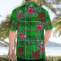 Scottish Clan Galloway District Tartan Scottish Lion Hawaiian Shirt | Tartan Plaid Shirt Scottish Plaid Tartan Plaid - ScotsTee - scotstee.com