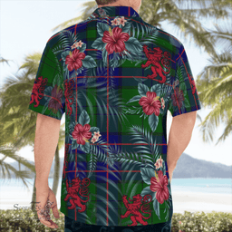 Scottish Clan Lockhart Modern Tartan Scottish Lion Hawaiian Shirt | Tartan Plaid Shirt Scottish Plaid Tartan Plaid - ScotsTee - scotstee.com
