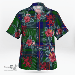 Scottish Clan Lockhart Modern Tartan Scottish Lion Hawaiian Shirt | Tartan Plaid Shirt Scottish Plaid Tartan Plaid - ScotsTee - scotstee.com