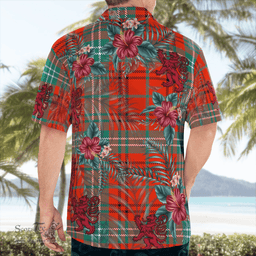 Scottish Clan Morrison Red Ancient Tartan Scottish Lion Hawaiian Shirt | Tartan Plaid Shirt Scottish Plaid Tartan Plaid - ScotsTee - scotstee.com