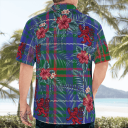 Scottish Clan Edmonstone Tartan Scottish Lion Hawaiian Shirt | Tartan Plaid Shirt Scottish Plaid Tartan Plaid - ScotsTee - scotstee.com