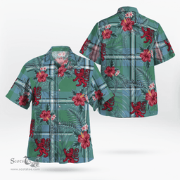 Scottish Clan Irvine Tartan Scottish Lion Hawaiian Shirt | Tartan Plaid Shirt Scottish Plaid Tartan Plaid - ScotsTee - scotstee.com